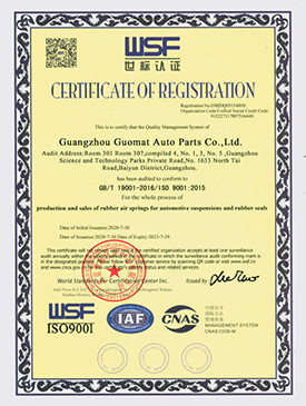 Κίνα Guangzhou Guomat Air Spring Co., Ltd. Πιστοποιήσεις